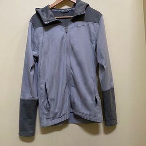 Nike front zipper hoodie grey